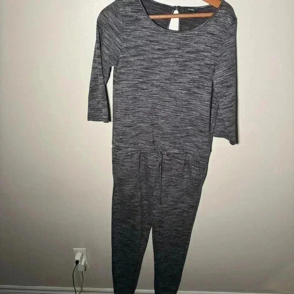 Roots Heathered Grey Jumpsuit – Soft Knit, Cozy Athleisure (XS/S) - Picture 3 of 8